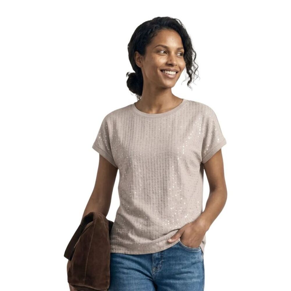 Street One Beige Polyester Women's T-Shirt